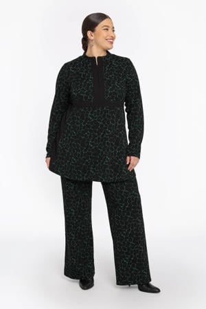 regular high waist broek donkergroen