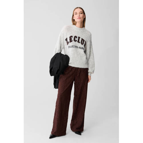 Shoeby wide leg high waist broek bruin afbeelding