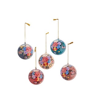 kerstballen papier papier-maché (set van 5) (ø cm)