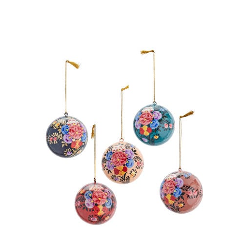 Madam Stoltz kerstballen papier papier-maché (set van 5) (ø cm) afbeelding