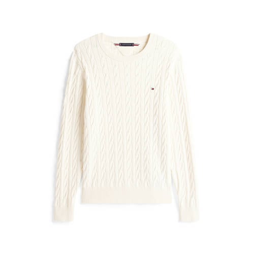 Tommy Hilfiger trui met kabels ecru afbeelding