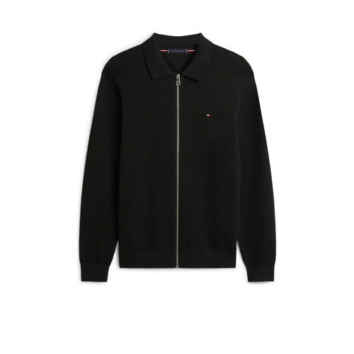 Tommy Hilfiger vest met ingebreid patroon zwart afbeelding