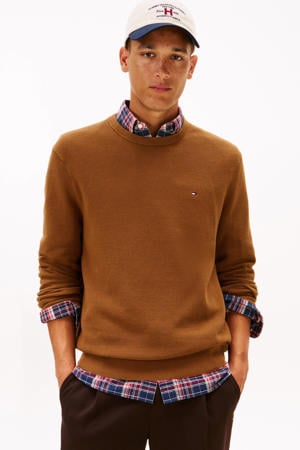 pullover met textuur bruin