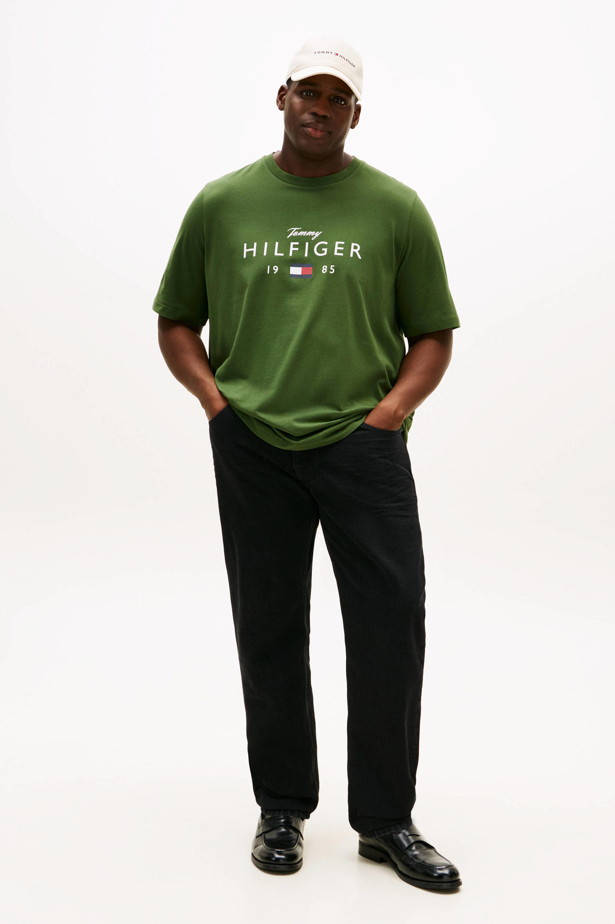 Tommy Hilfiger Big & Tall regular T-shirt Plus Size groen | wehkamp