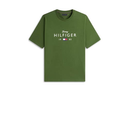 Tommy Hilfiger Big & Tall Rechtvallend T-shirt Plus Size groen afbeelding