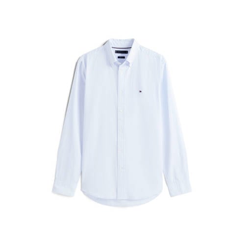 Tommy Hilfiger Regular casual overhemd met krijtstreep lichtblauw afbeelding