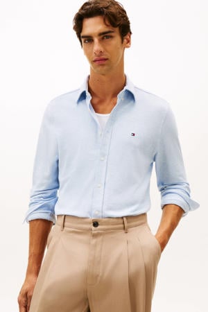 Regular casual overhemd lichtblauw