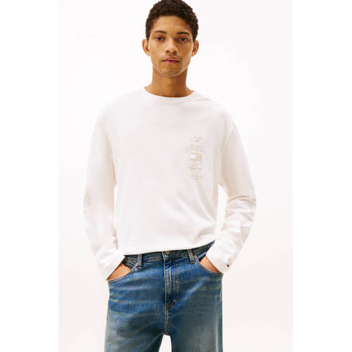 Tommy Jeans longsleeve met backprint ecru afbeelding
