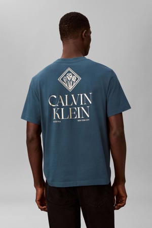 oversized T-shirt met backprint blauw
