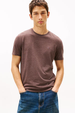 slim T-shirt donkerbruin
