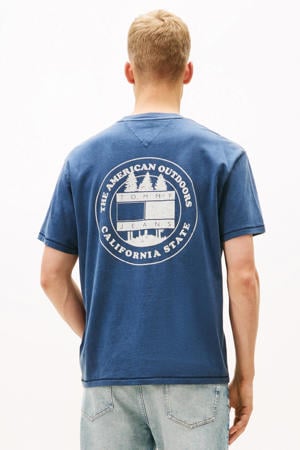 oversized T-shirt met backprint donkerblauw