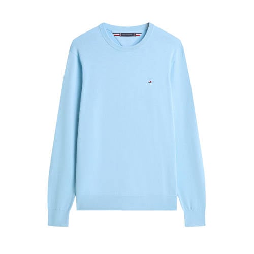 Tommy Hilfiger pullover trui fijn gebreid lichtblauw afbeelding