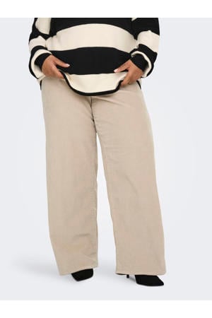 high waist flared jeans beige