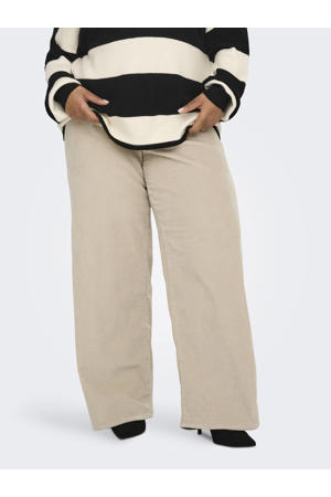 high waist flared jeans beige
