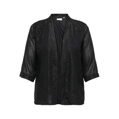 ONLY CARMAKOMA kimono zwart met glitter afbeelding