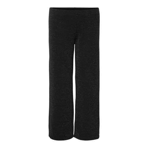 ONLY CARMAKOMA wide leg regular waist casual broek zwart met glitter afbeelding