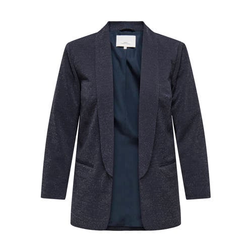 ONLY CARMAKOMA regular blazer donkerblauw met glitter afbeelding