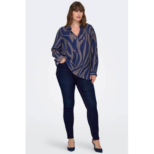 ONLY CARMAKOMA high waist skinny jeans dark blue denim afbeelding