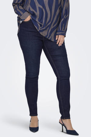 high waist skinny jeans dark blue denim
