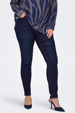 high waist skinny jeans dark blue denim