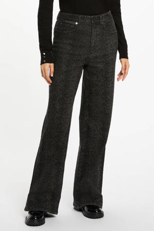 high waist wide leg jeans grijs