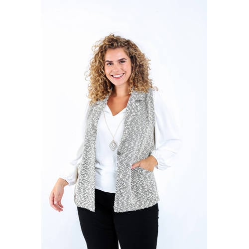 Paprika gilet beige met lurex afbeelding