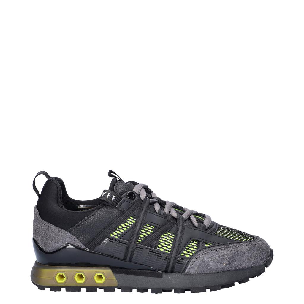 Donkergrijze jongens Cruyff Fearia Futura sneakers van imitatieleer met veters