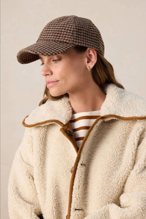 suede imitatieleren jas cognac