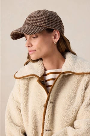 suede imitatieleren jas cognac