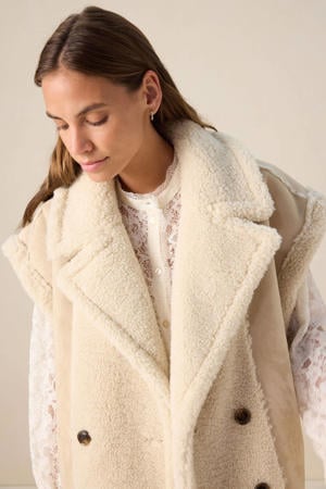 suede bodywarmer ecru