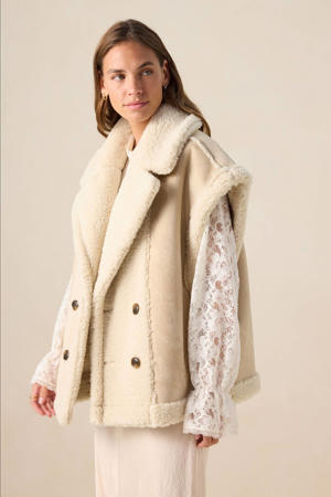 suede bodywarmer ecru