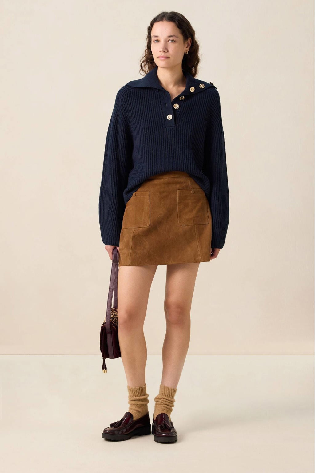Sissy-Boy gebreide trui met wol donkerblauw