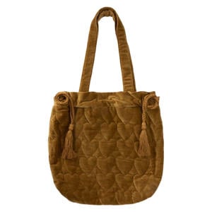 fluwelen shopper kaki