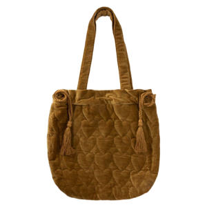 fluwelen shopper kaki