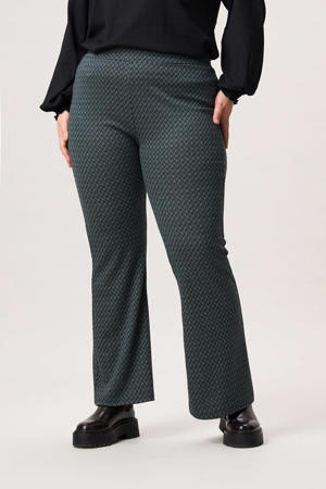 flared regular waist flared broek groen