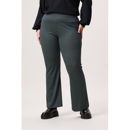 Miss Etam Plus flared regular waist flared broek groen afbeelding