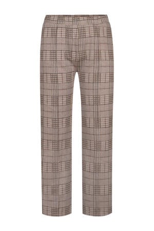 wide leg regular waist broek bruin