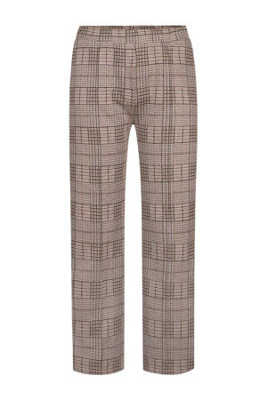 wide leg regular waist broek bruin