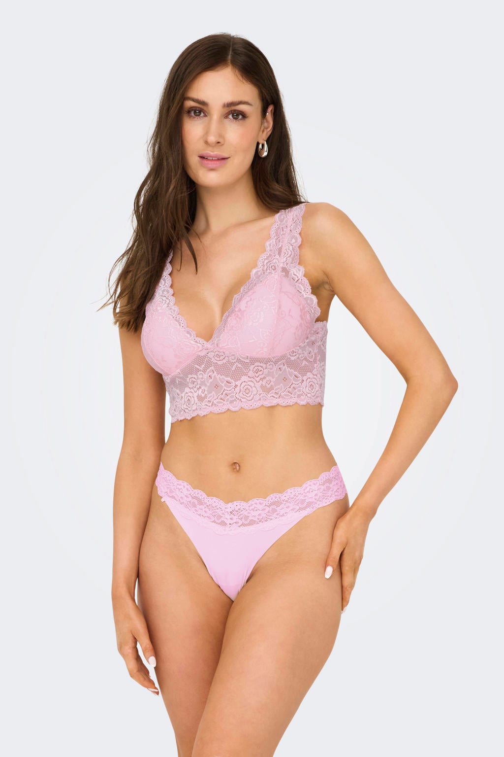 ONLY string ONLCHLOE (set van 3) roze