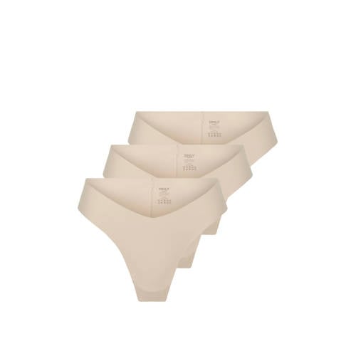 ONLY seamless brazilian ONLTRACY (set van 3) lichtbeige afbeelding