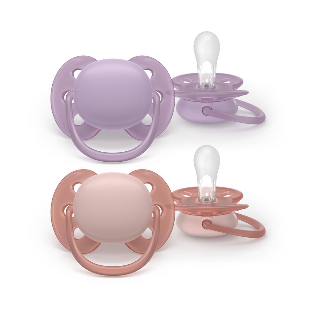 Philips AVENT Ultra Soft Superzachte siliconen fopspeen (6-18 mnd) – Voor gevoelige huid – 2 stuks - SCF091/43