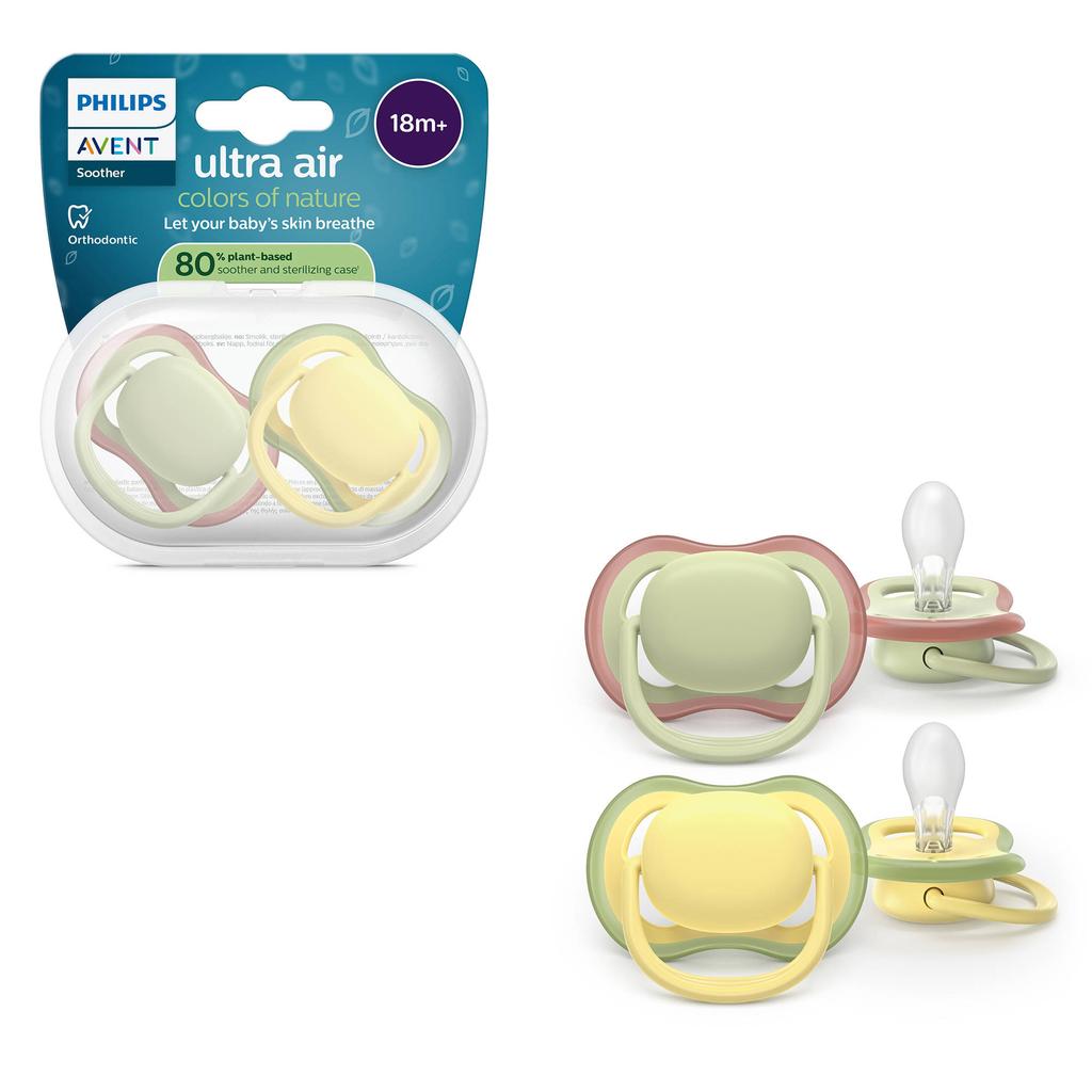 Philips AVENT Ultra Air Ademend en lichtgewicht fopspeen (18mnd+) – 2 stuks - SCF349/50