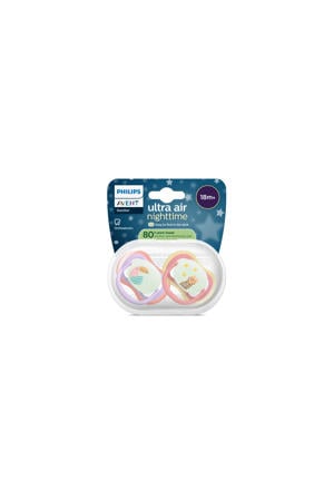Glow-in-the-dark fopspeen –(18 mnd+) Extra luchtopeningen – 2 stuks - SCF376/33