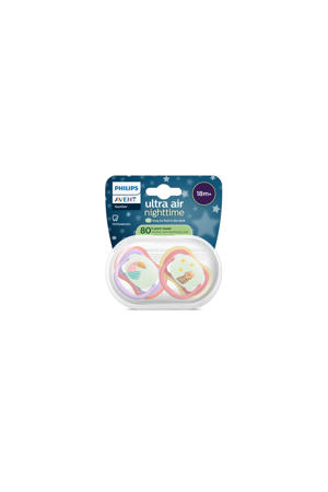 Glow-in-the-dark fopspeen –(18 mnd+) Extra luchtopeningen – 2 stuks - SCF376/33