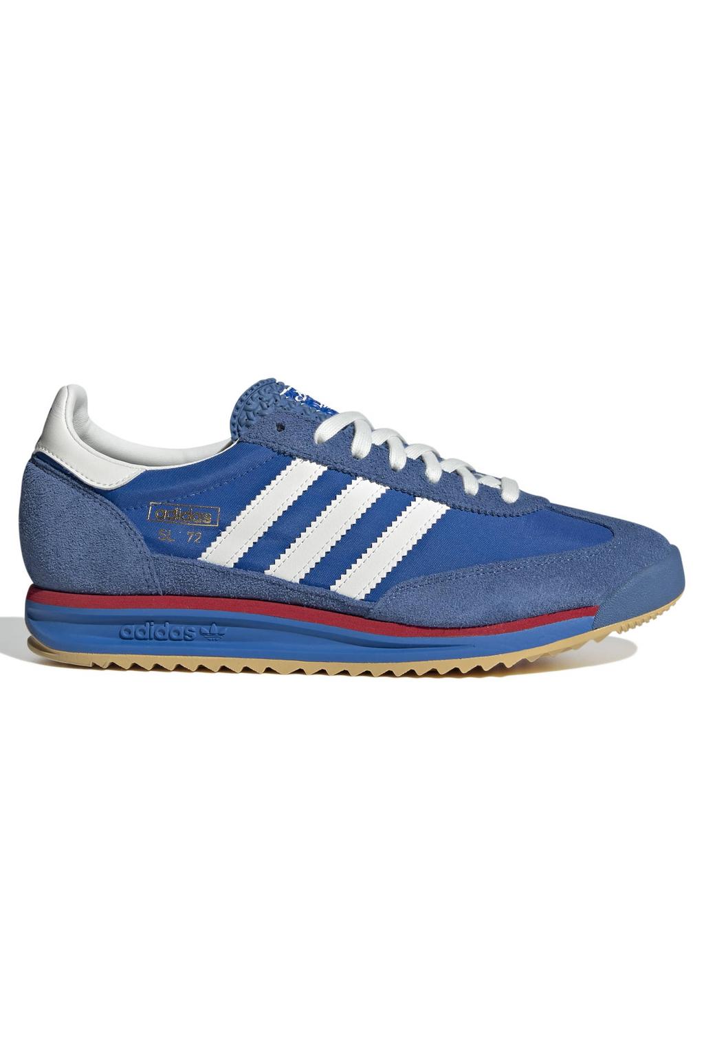 Kobaltblauw en witte heren adidas Originals SL 72 RS sneakers van nylon-suède/voering: mesh/voetbed: eva met veters