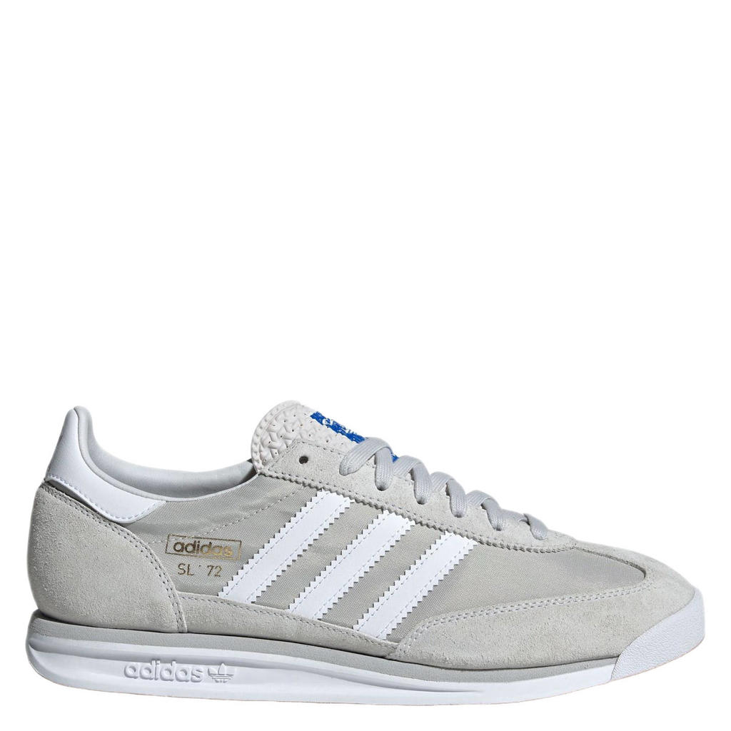 Lichtgrijs en witte heren adidas Originals SL 72 RS sneakers van nylon-suède/voering: mesh/voetbed: eva met veters