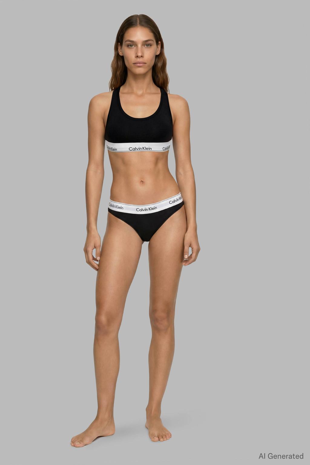 Calvin Klein niet-voorgevormde bh top (set van 2) zwart/lichtblauw