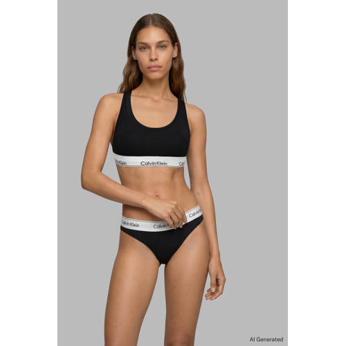 Calvin Klein niet-voorgevormde bh top (set van 2) zwart/lichtblauw afbeelding