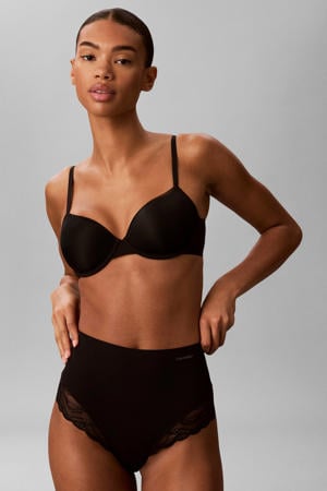 high waist string zwart