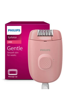 Epilator Series 2000 met massagekapje – langdurig haarvrij – soft blossom – Met snoer – BRE227/00